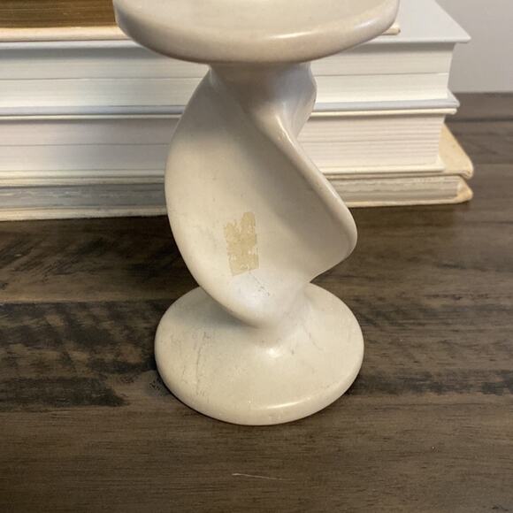 Rare VTG Rockwood Ivory Twist Candlestick Pottery - Picture 4 of 9
